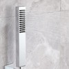 Asyas Square Solid Brass Hand Held Shower Head (Chrome)