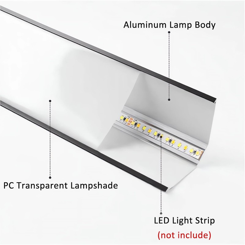 JARBIH Led Aluminum Profile for Ceiling Wall Decoration, 1M/3.3ft 6cmx6cm