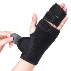 lefeke Trigger Finger Splint, 3 Finger Brace for Index, Middle, Ring or Little Finger（Left