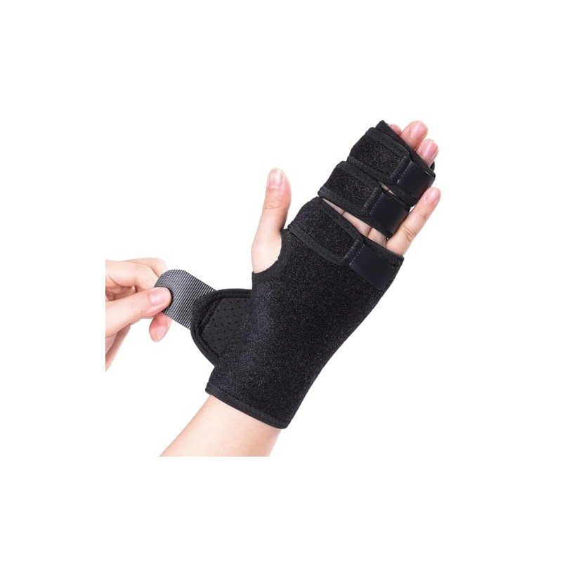 lefeke Trigger Finger Splint, 3 Finger Brace for Index, Middle,