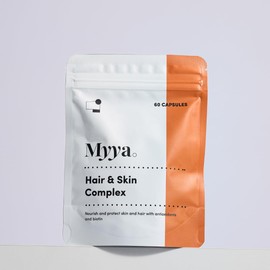 Myya Clinical-Grade Hair & Skin Vitamin Complex – Physician-Formulated, High-Potency Biotin, Collagen, Zinc & Antioxidants – Supports Hair Growth, Skin Radiance & Nail Strength – Made in UK (60 Capsul