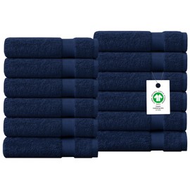 Delara 100% Organic Cotton Towels 650 GSM Plush Feather Touch Quick Dry Wash Cloth, Pack of 12 GOTS Certified, Oeko-Tex Green Certified, Organic Cotton Wash Cloth, 13"X13"