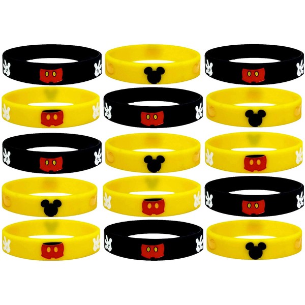 20 pc (K) Mouse Party Favors Wristband, Non-Candy Party Supplies, Gift, Goodie Bag Stuffer. (M.Mouse, Kids)
