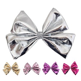 Cheer Bows Hair Bow for Girls Sparkly Hair Clips Toddler Hair Bows for Kids Big Gold Bows for Hair Silver Bows Clips Big Bows for Girls Dance Hair Large Pink Bows Birthday Hair Accessories (Purple)