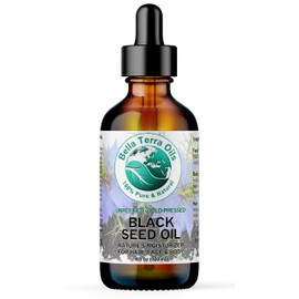 Bella Terra Oils Black Seed Oil – 4 oz, Antioxidant-Rich, Enhances Skin Glow & Hair Luster
