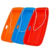 Sufcnire 3 Piece Plastic Sled Board, Winter Snow Sled with
