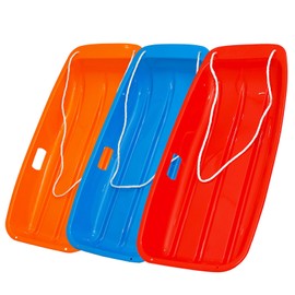 Sufcnire 3 Piece Plastic Sled Board, Winter Snow Sled with Pull Rope, All-Speed Downhill Snow Sled, Flexible Cold-Resistant Plastic Toboggan for Snowy Hills, 35-Inch Design with Handles