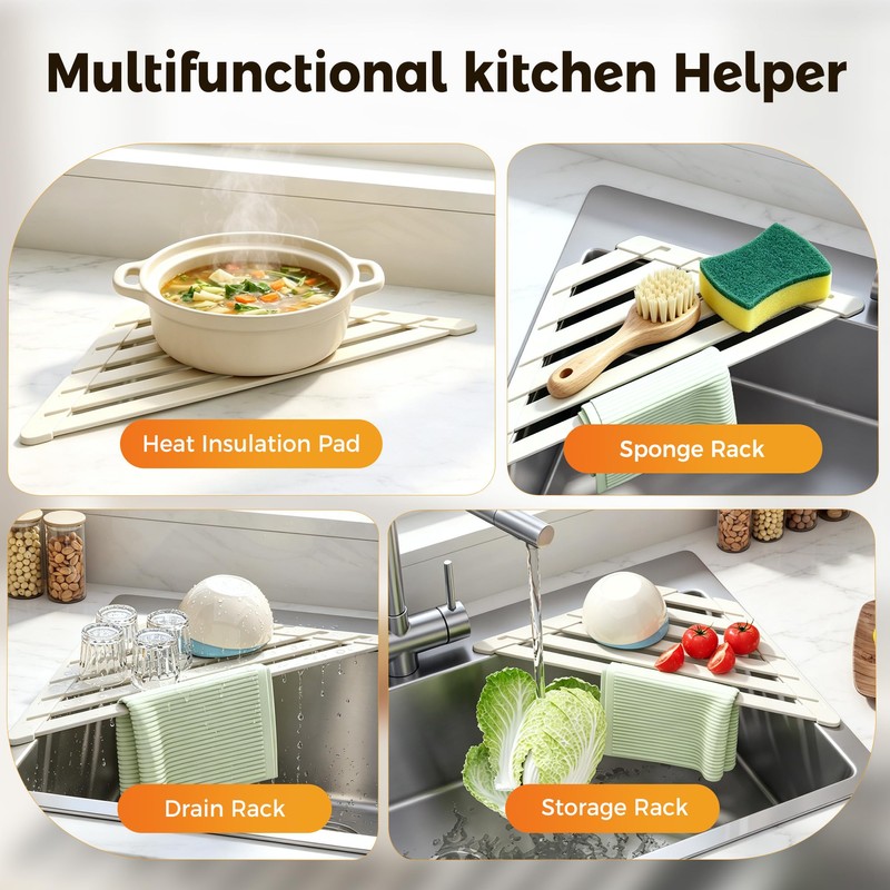 Volminex Sink Corner Drying Rack - Foldable Triangular Sink Sponge