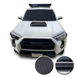 Hood Scoop Vinyl Graphic Overlay Wrap Decal Compatible with 4Runner Trail TRD Offroad Pro 2010-2020 - - Carbon Fiber Black