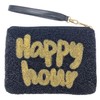 happymaker - Clutch schwarz und gold, kleine Handtasche Damen für