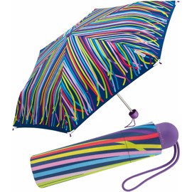Ergobrella Children's Pocket Umbrella with Reflective Elements, Funny Stripe, Striped