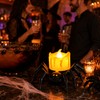 Halloween LED Spider Pumpkin Candle Light – Plastic Lamp for