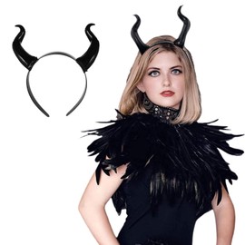 FOMIYES Vicious Horns Headband Devil Horn Hair Bands Black Gothic Horn Headband Accessories For Party Decoration