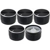 6mm Splined Hole Black Aluminium Amplifier/HiFi Control Knob Pack of