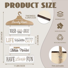 Realand Bathroom Decor Wall Art, Rustic Farmhouse Bathroom Wall Decor Soak Relax Unwind Breathe Boho Country Vintage Decorative Wooden Signs for Home Spa Laundry Room (Laundry Room)