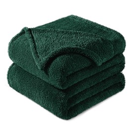 Exclusivo Mezcla King Size Flannel Fleece Blanket, Super Soft Velvet Plush Bed Blanket, Fuzzy Cozy and Warm for All Seasons, 90x104 Inches, Forest Green