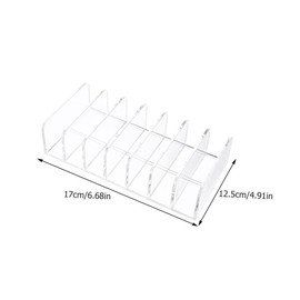PACKOVE Acrylic Seven-grid Cosmetic Storage Rack Multi-purpose Makeup Organizer Seven Compartments Transparent Design for Easy Access for Vanity and Dresser Use