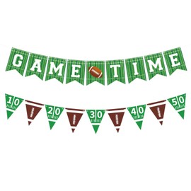 Game Time Football Banner NO DIY,Football Party Decorations Banner & Garland Bunting,Football Themed Birthday Decor.