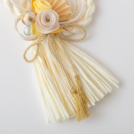 Hideshime MD-34 New Year Ornament, Shimenawa, Fashionable, Dull Color, Modern Decoration, Peace Tassel, Dull White