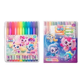 MSGlobal Set of 2, Catch Teenieping Twistable Crayons and Felt Tip Pens, 12 Count Each, Package May Vary