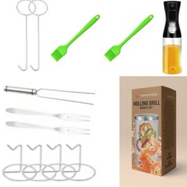 Rolling grilling basket set of-2 Perfect for home grilling BBQ grill parties camping and outdoor cookouts premium stainless steel Long lasting performance.