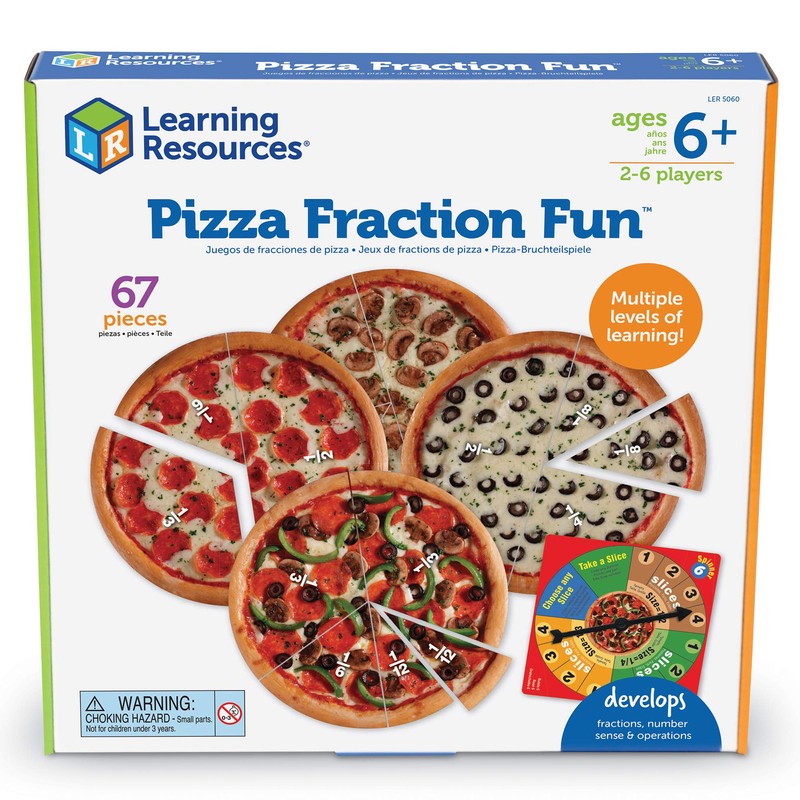 Learning Resources Pizza Fraction Fun Game, 13 Fraction Pizzas, 67