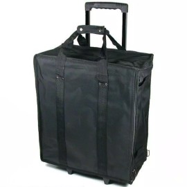 FindingKing New Large Jewelry Display Box black Carrying Travel Case w/ Wheels