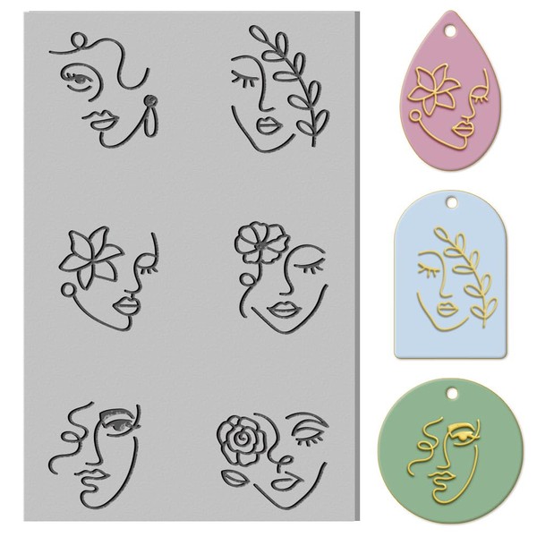 CHGCRAFT Floral Abstract Human Face Clay Texture Mat Clay Face
