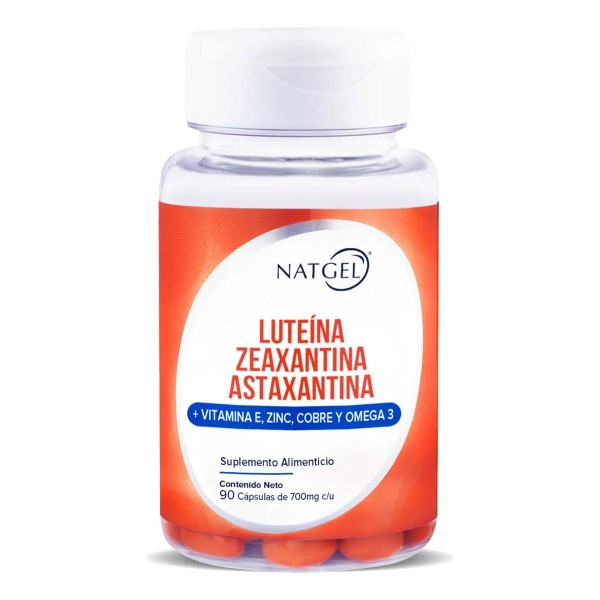 Luteína, Zeaxantina y Astaxantina con Vitamina E, Zinc, Cobre y