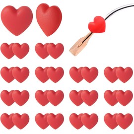 iGeyzoe 15 Pairs Eyeglasses Ear Grip Ear Hooks, Anti-Slip Holder Eyeglasses Stoppers Temple Tips Sleeve Retainer Love-shaped Eyewear Retainers For Eyeglasses, Sunglasses, Reading Glasses (RED LOVE)