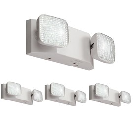 GZRUIYANG Emergency Lights with Battery Backup, LED Commercial Emergency Lighting Fixtures Two Head Adjustable, UL 924 Certified, Hardwired Emergency Exit Light for Business - 4 Pack(White)
