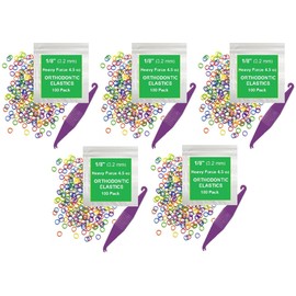 1/8 Inch Orthodontic Elastic Rubber Bands, 500 Pack, Neon, Heavy 4.5 Ounce Small Rubberbands Dreadlocks Hair Braids Fix Tooth Gap, Free Elastic Placer for Braces