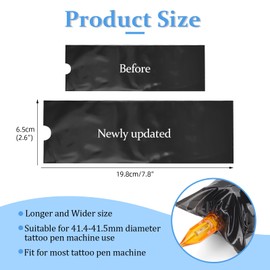 ATOMUS 200pcs Schwarz 7.8 * 2.6in Einweg Tattoo Stift Maschine Taschen Große Tattoo Stift Abdeckung Taschen für drahtlose Tattoo Stift Maschine Zubehör
