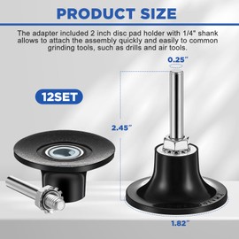 WILLBOND 12 Pack 2 Inch Sanding Discs Holder Roll Lock Disc Pad Holder Adapter with ¼”Shank Quick Change Disc Adapter for Die Grinder Accessories Power Drill Driver Polishing Sanding Surface