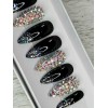 nailed by Rachel Black silver bling stiletto press on nails