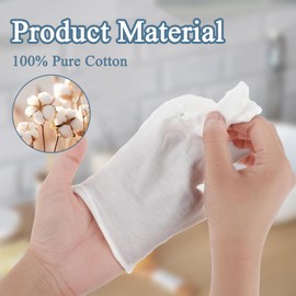 10 Pairs Cotton Fingerless Gloves Moisturizing Eczema Gloves Hand Covers for Eczema Touchscreen Gloves for Eczema Suitable for Men and Women Repairs Rough Cracked Dry Hand Skin(White Black)