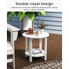 BIVODA HDPE Round Outdoor Side Table, 18.1-Inch Weatherproof Small Outdoor