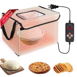 Folding Bread Proofing Box with Lid, Bread Proofer 3-Side Even Fever, Sourdough Starter Warmer for Pizza/Dough/Sour/Baking, 41-131℉ Temperature & 99 H Timer Control Proofing Container