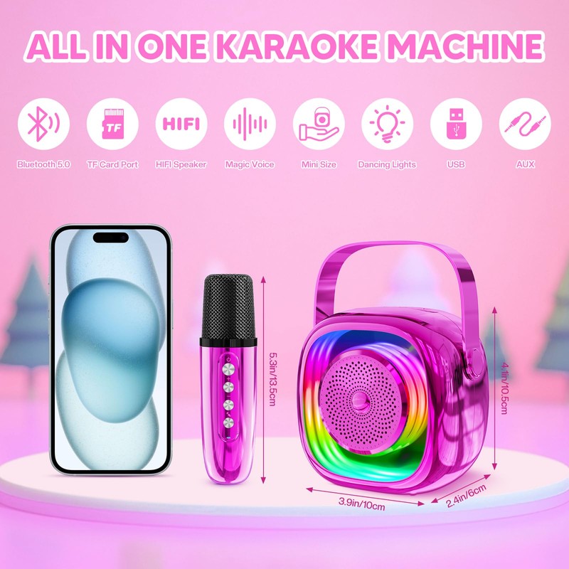 Microphone Karaoke Toy, Bluetooth Karaoke Machines, Karaoke Player, Microphone for