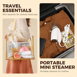 Newise Garment Steamer for Clothes, 2 in 1 Foldable Clothes Steamer with 30s Fast Heat-up, 1000W Portable Travel Steamer for 120V Countries, White