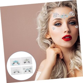 Ipetboom 4pcs Rhinestone Face Gems Stickers for Festivals Rave and Costumes Sparkling Body Stickers Diy Crystal Face Decorations for Parties and Celebrations