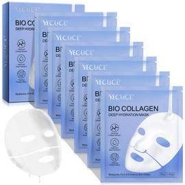 Collagen Mask, Pack of 6 Collagen Mask, Collagen Mask Face Overnight, Collagen Face Mask Women Hydrating, Organic Collagen Face Mask for Anti-Ageing