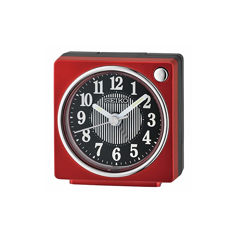 Seiko Fuji II Bedroom Alarm Clock, Metallic Dark Red