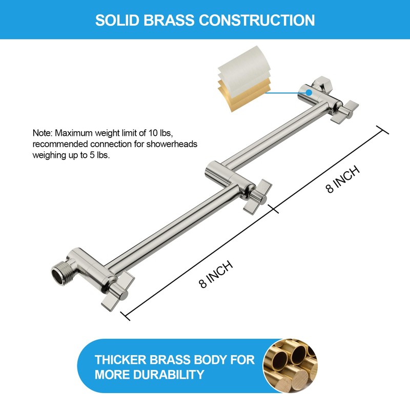 Lordear Shower Arm Extension 16 Inch Foldable Shower Head Extension