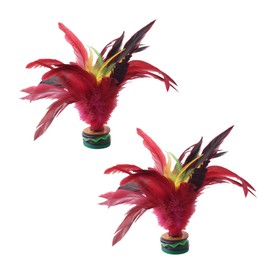 Rzcin 2Pcs Colorful Kick Shuttlecock, Fadeless Feathers Chinese Shuttlecock Adults, Chinese Jianzi Foot Feather Sports Toy for Indoor and Outdoor (20CM)