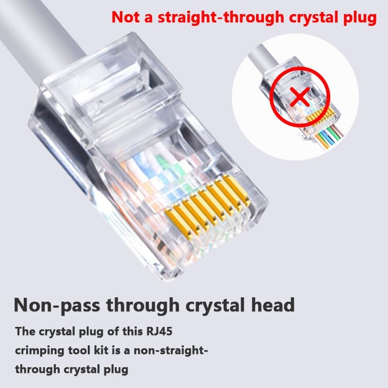 WEETOTUNG Professional RJ45 Crimp Tool Kit Complete Cat5 Cat5e Cat6