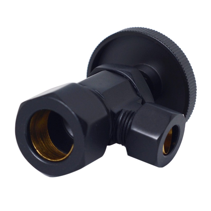 Westbrass A105-62 Round Handle Angle Stop Shut Off Valve, 1/2"