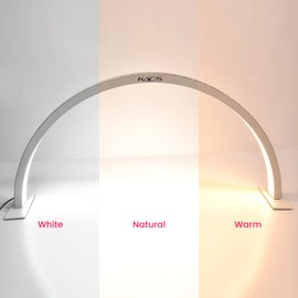 KADS 29In Wide Half Moon Nail Desk Lamp, Half Moon Light for Nail Desk, Lash Light for Eyelash Extensions with 3 Color Temperature 3000k-6500k for Nail, Lash, Tattoo, Skincare (White)