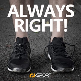 RJ-Sport Elastic Quick Release Shoelaces, Fast Lacing System for Unique Comfort and Strong Hold, black