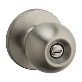 Weiser Regina Satin Nickel Door Knob, Interior Door Handles/Privacy Knobs for Bedroom and Bathroom Doors, Keyless Bathroom/Bedroom Door Lock, Traditional Home Décor
